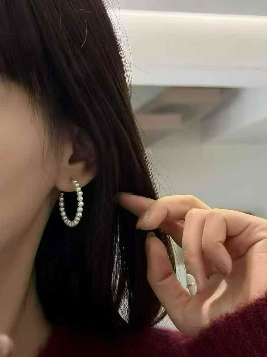 Pearl Hoop Earrings