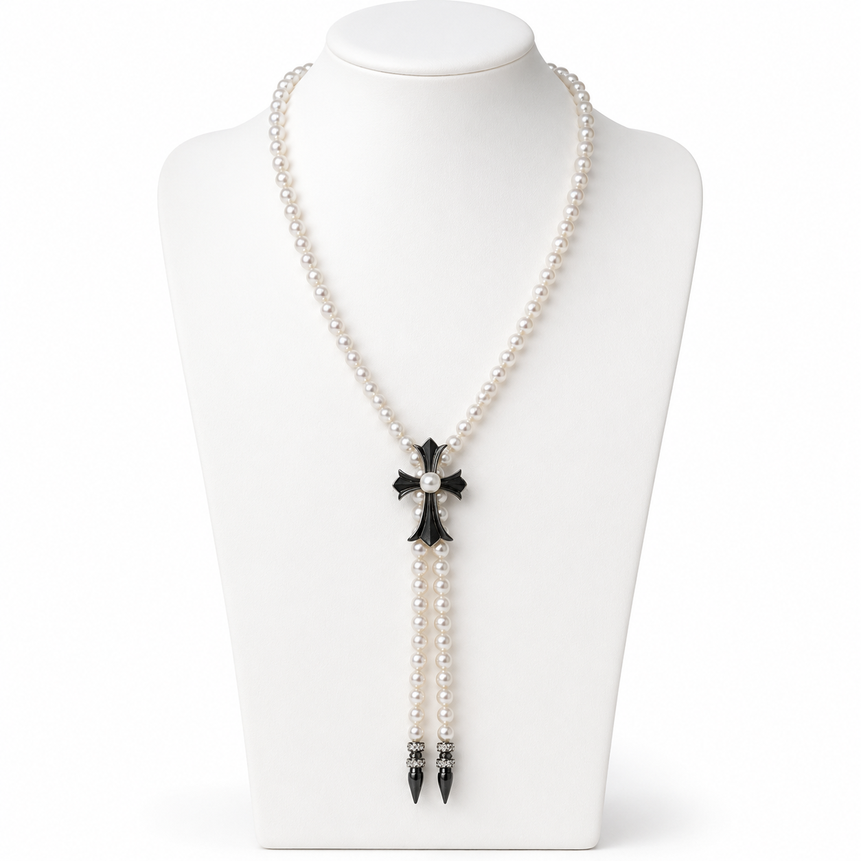 Crystal Pearl Sweater Necklace
