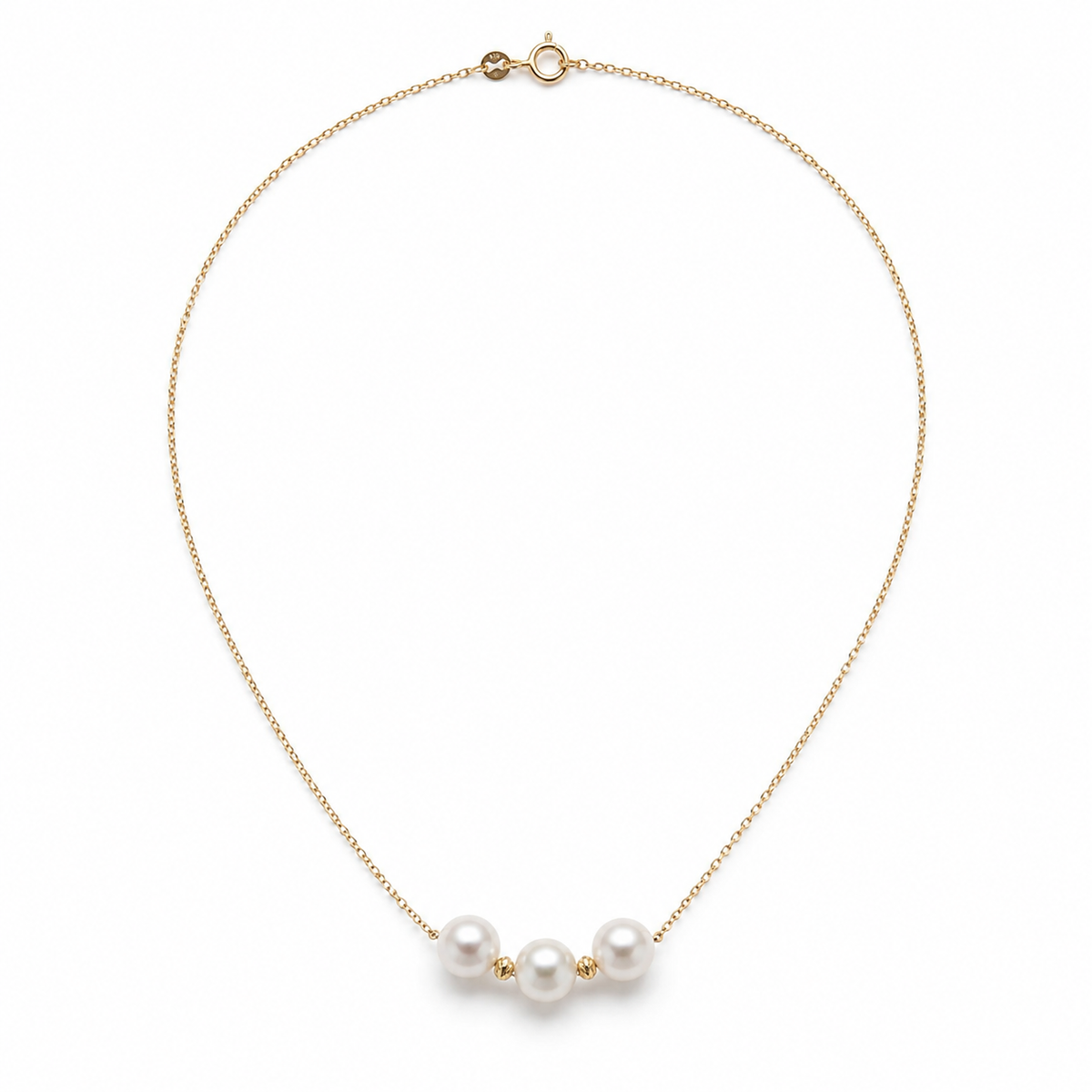 Golden Smile Pearl Necklace close-up product detail