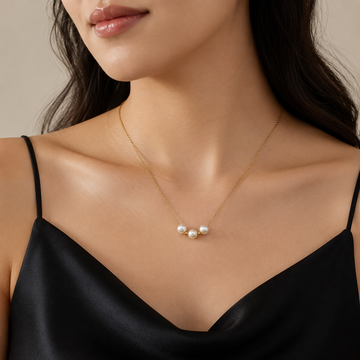 Golden Smile Pearl Necklace