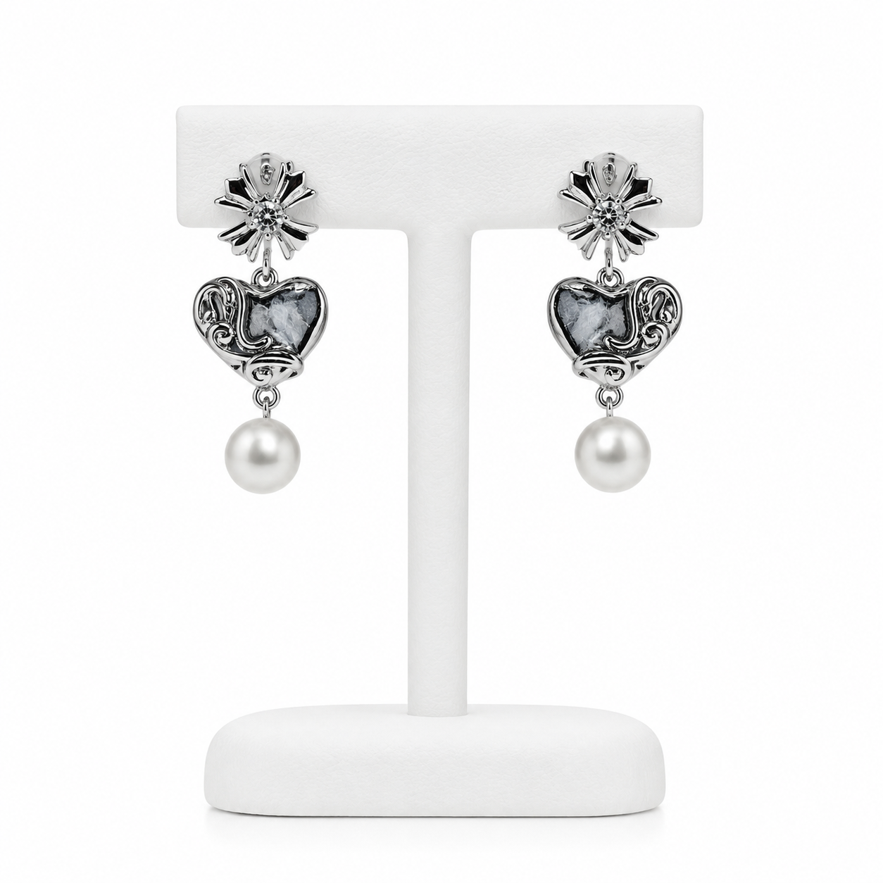 Heart Pearl Earrings