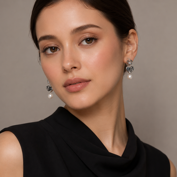 Heart Pearl Earrings product view