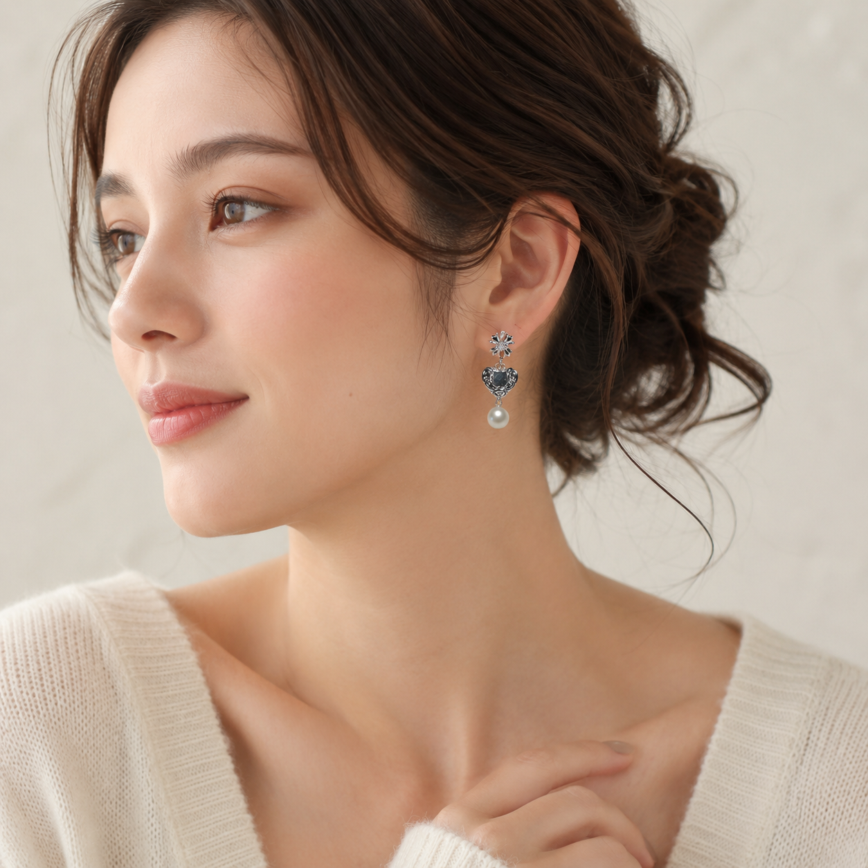 Heart Pearl Earrings