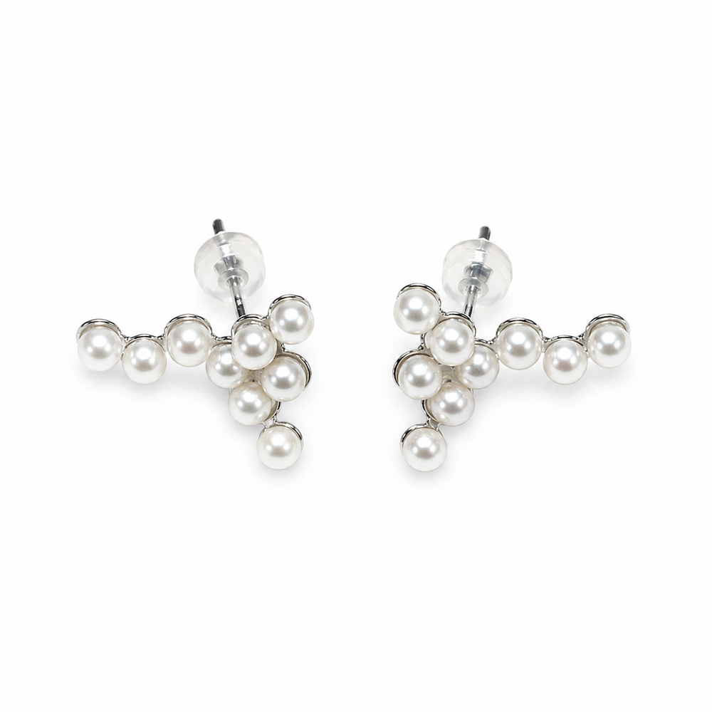 Grape Cluster Pearl Stud Earrings