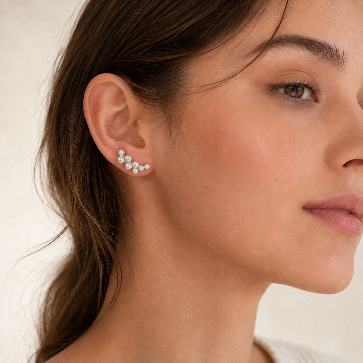 Grape Cluster Pearl Stud Earrings
