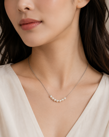 Silver Smile Pearl Necklace product view