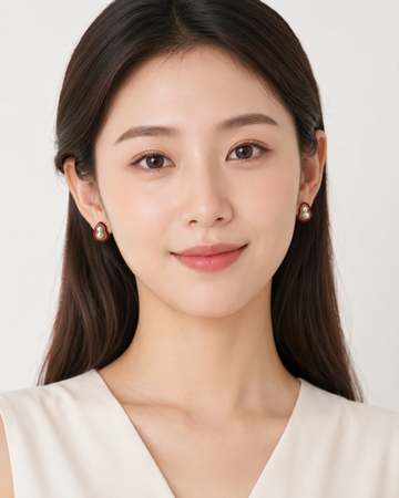 Red Gourd Pearl Stud Earrings product view