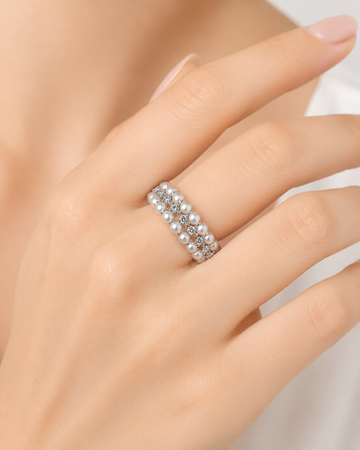 Crystal Pearl Ring product view