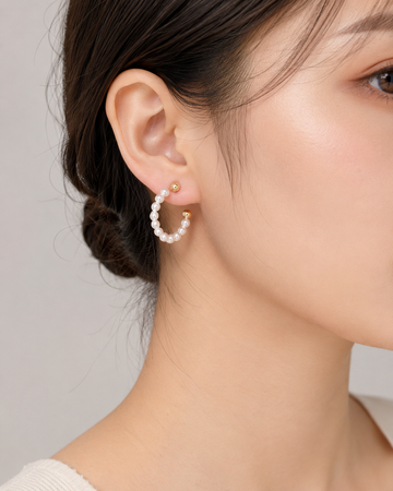 Pearl Hoop Earrings product view