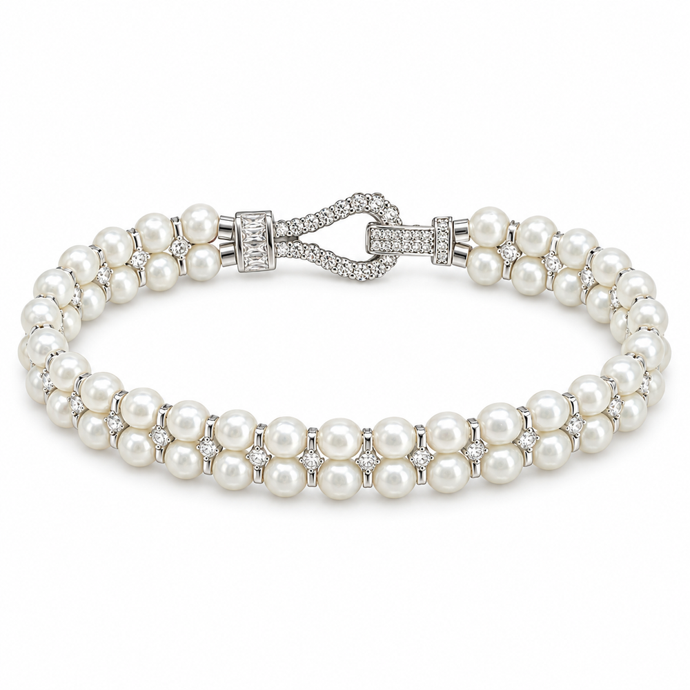 Double-Strand Freshwater Pearl Bracelet
