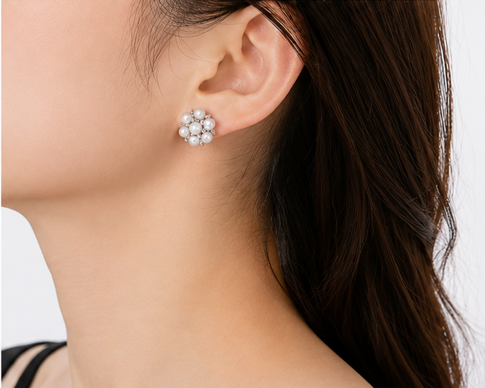 Snowflake Pearl Earrings