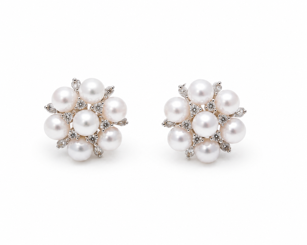 Snowflake Pearl Earrings